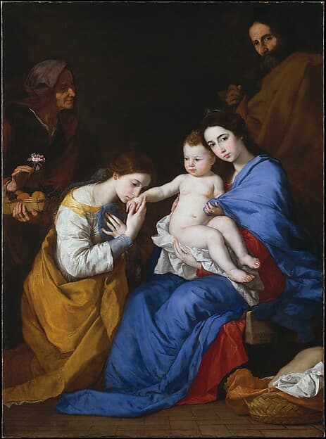 The Holy Family with Saints Anne and Catherine of Alexandria, by Jusepe de Ribera (called Lo Spagnoletto)