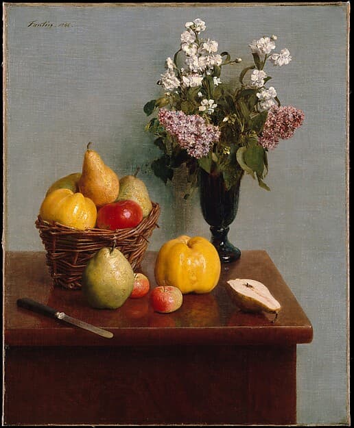 Still Life with Flowers and Fruit, by Henri Fantin-Latour