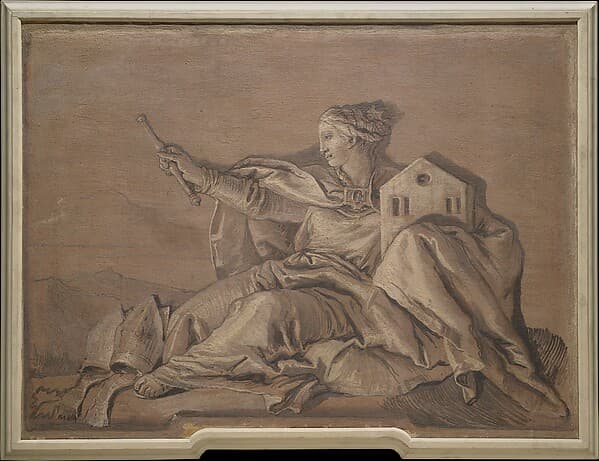Allegorical Figure Representing Europe, by Giovanni Domenico Tiepolo