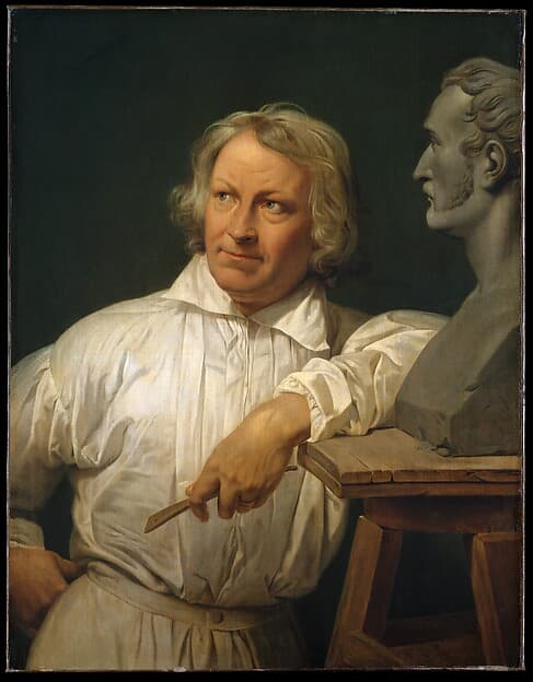 Bertel Thorvaldsen (1768–1844) with the Bust of Horace Vernet, by Horace Vernet
