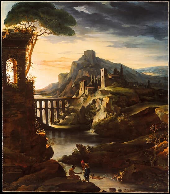 Evening: Landscape with an Aqueduct, by Théodore Géricault