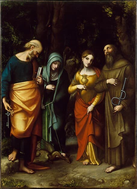 Saints Peter, Martha, Mary Magdalen, and Leonard, by Correggio (Antonio Allegri)