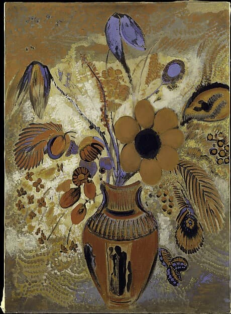 Etruscan Vase with Flowers, by Odilon Redon