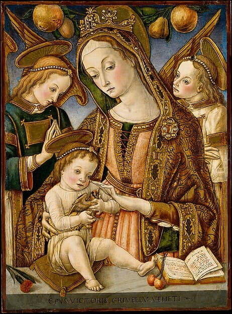 Madonna and Child with Two Angels, by Vittore Crivelli