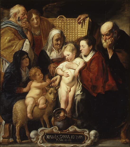The Holy Family with Saint Anne and the Young Baptist and His Parents, by Jacob Jordaens