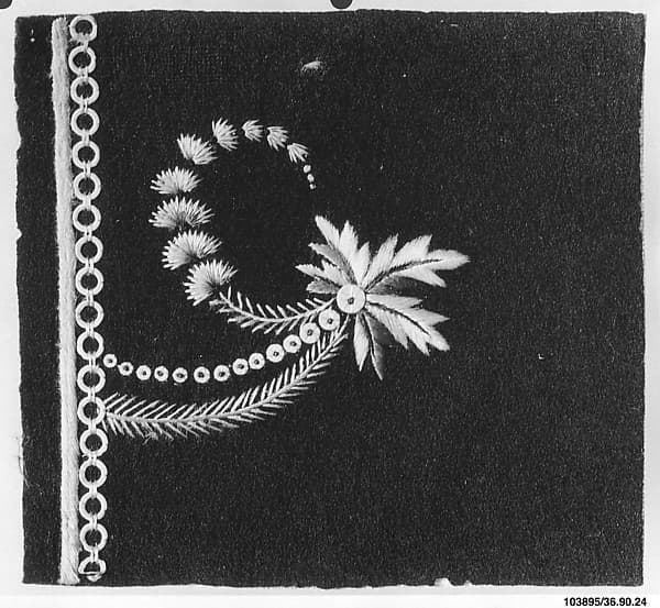 Embroidery sample for a man’s suit