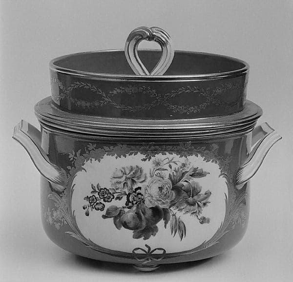 Ice pail with cover and liner (seau à glace) (one of three) (part of a service), by Sèvres Manufactory