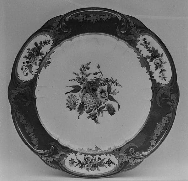 Plate (assiette à palmes) (1 of 102) (part of a service), by Sèvres Manufactory