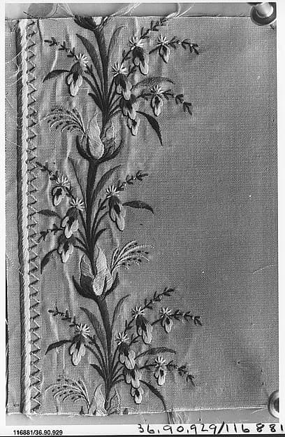 Embroidery sample for a man’s suit or waistcoat