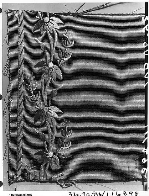 Embroidery sample for a man’s suit or waistcoat