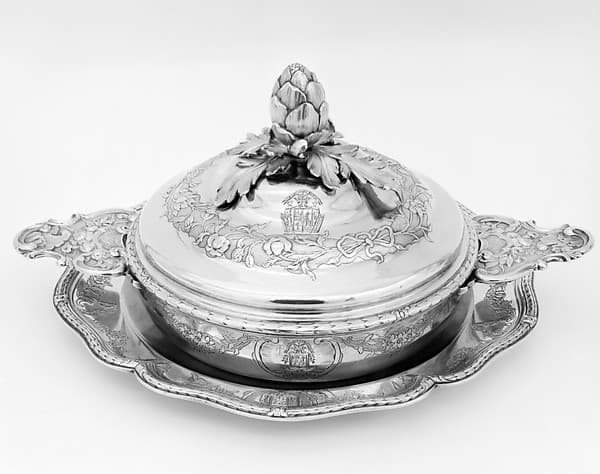 Broth bowl with cover and stand (part of a traveling set), by Louis Imlin III the Younger