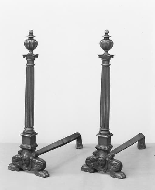 Pair of andirons, by Pere Jean-Antoine Ducerceau