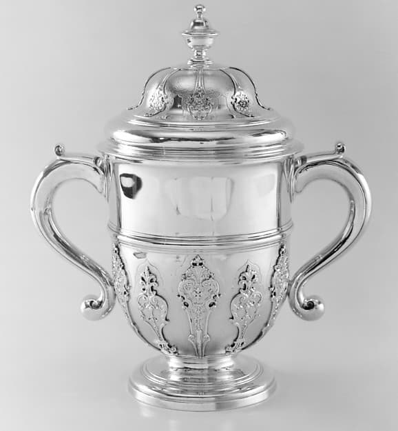 Two-handled cup with cover, by Augustin Courtauld