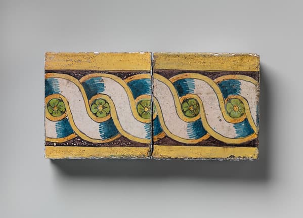 54 Tiles from the chapel of Château de la Bastie d'Urfé, France, by Masséot Abaquesne