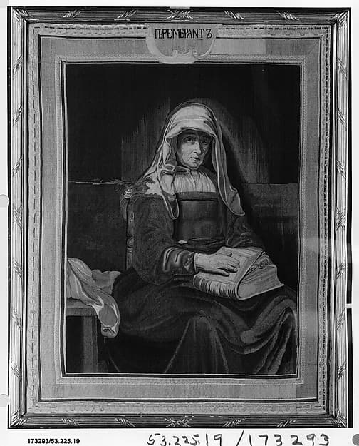 Old Woman with a Book, by Imperial Russian Tapestry Manufactory, Saint Petersburg