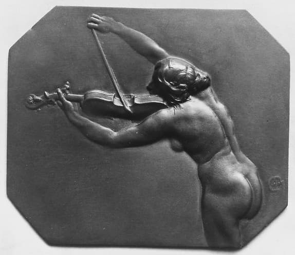 Female figure playing violin, by Alexandre-Louis-Marie Charpentier