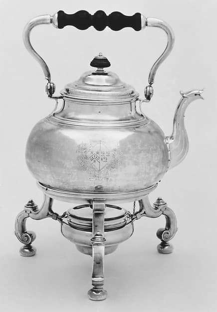 Kettle and lamp stand, by Lewis Mettayer