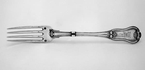 Traveling spoon and fork, by Joseph-Baptiste Fuchs