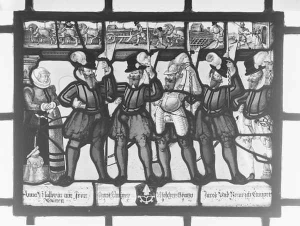 Anna Muller as donor with her five sons, by Franz Fallenter