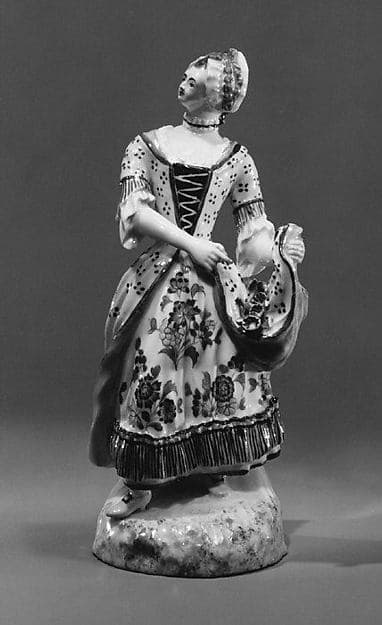 Woman with flowers, by Limbach Porcelain Manufactory