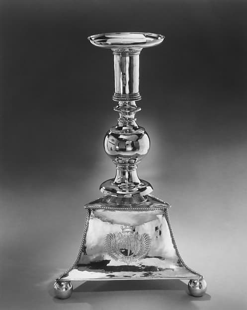 Candlestick (one of a set of six), by I. O. (probably), York