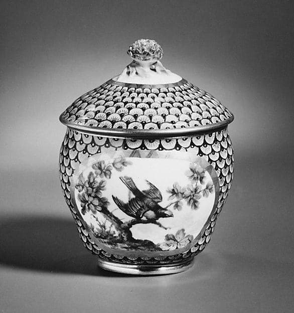 Sugar bowl (pot à sucre Hebert) (part of a service), by Sèvres Manufactory