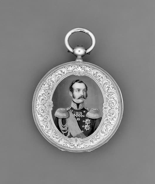 Watch with a portrait of Alexander II, czar of Russia (r. 1855–81), by H. Maret