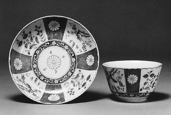 Teabowl and saucer, by West Pans Porcelain Manufactory