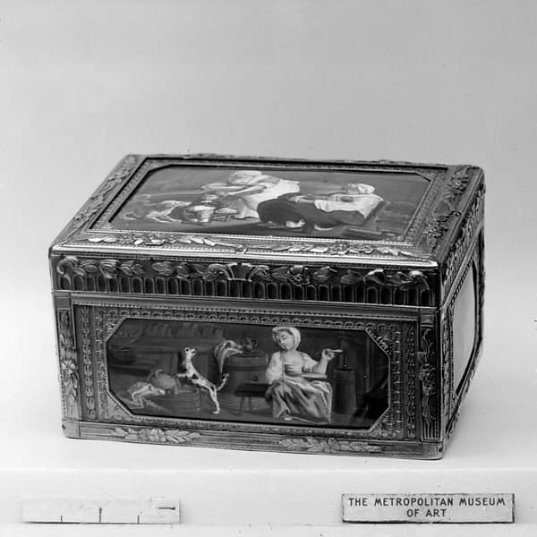Snuffbox with miniatures representing domestic scenes and still-life subjects, by Mathieu Coiny fils