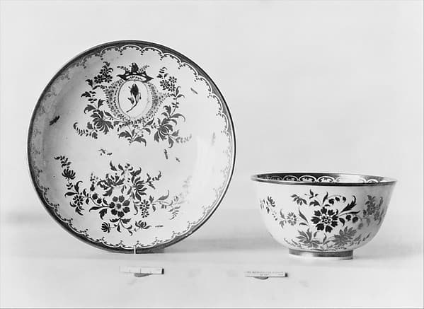 Teabowl and saucer, by Cozzi Manufactory