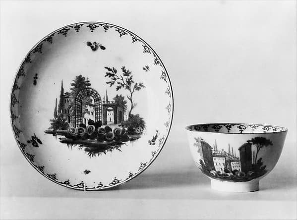 Teabowl and saucer, by Cozzi Manufactory