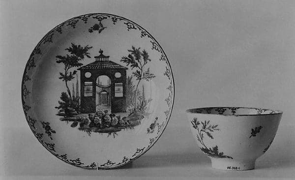 Teabowl and saucer, by Cozzi Manufactory