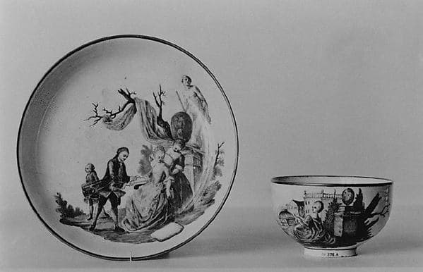 Teabowl and saucer, by Cozzi Manufactory