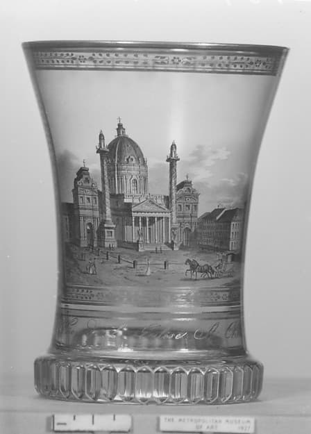 Beaker with view of the Karlskirche, Vienna, by Anton Kothgasser