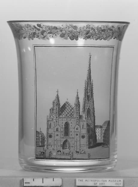 Beaker with view of the Stephansdom, Vienna, by Gottlob Samuel Mohn
