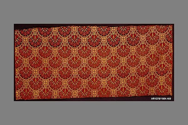 Length of woven wool and silk, by Christopher Dresser
