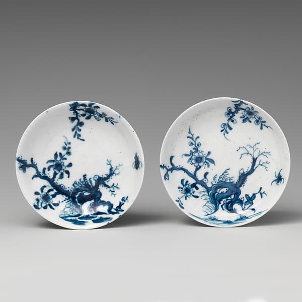 Two miniature dishes (part of a service), by Worcester factory