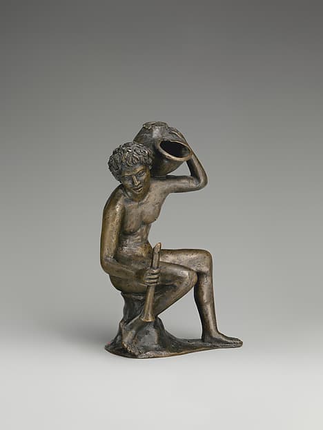 Seated youth with a lamp in the form of a snail shell, by Andrea Briosco, called Riccio