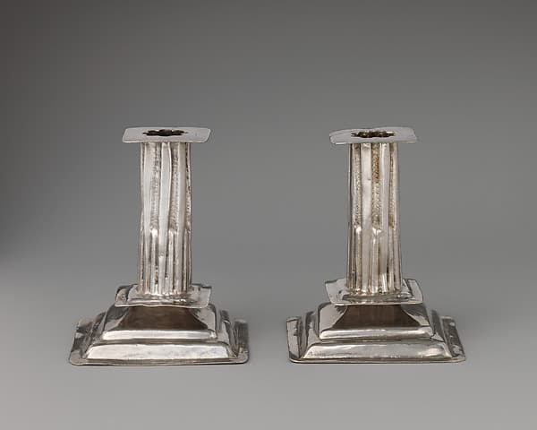 Pair of miniature candlesticks, by George Manjoy