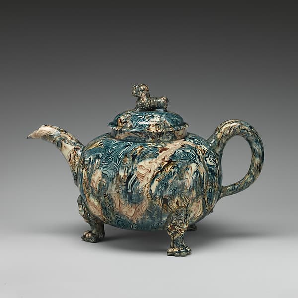 Footed teapot, by Whieldon type
