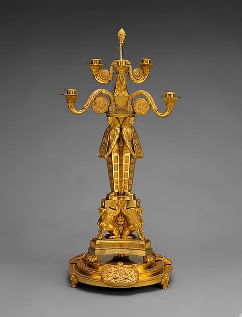 Egyptomania candelabrum (one of a pair), by Alexis Decaix