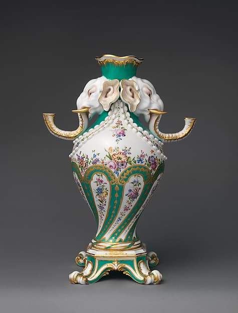 Elephant-head vase (vase à tête d'éléphant), by Sèvres Manufactory