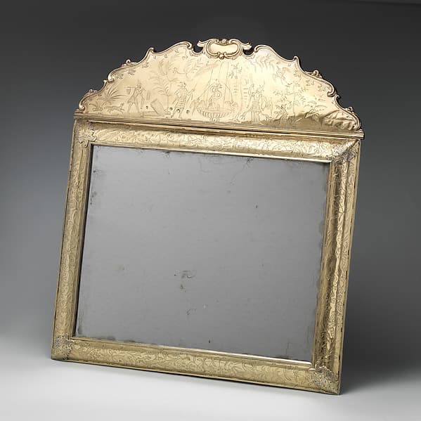 Mirror with cresting (part of a toilet service), by William Fowle
