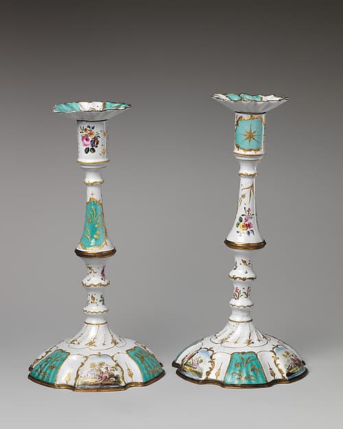 Pair of candlesticks, by Robert Sayer