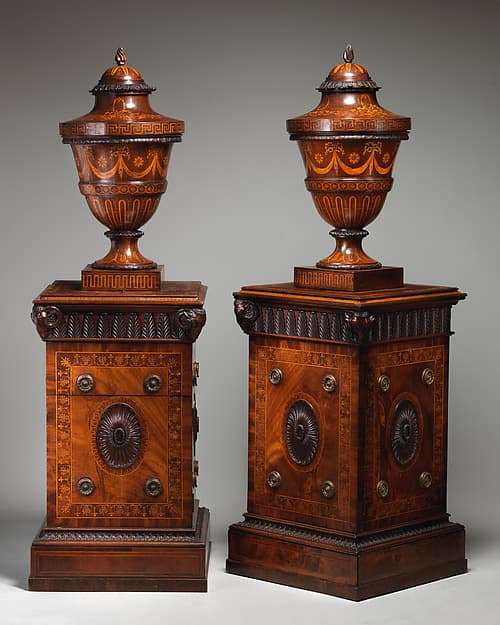 Pair of urns and pedestals, by Robert Adam