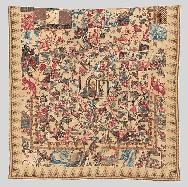 Pieced and quilted coverlet