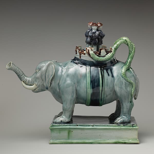 Teapot in the form of an elephant, by Ralph Wood the Younger