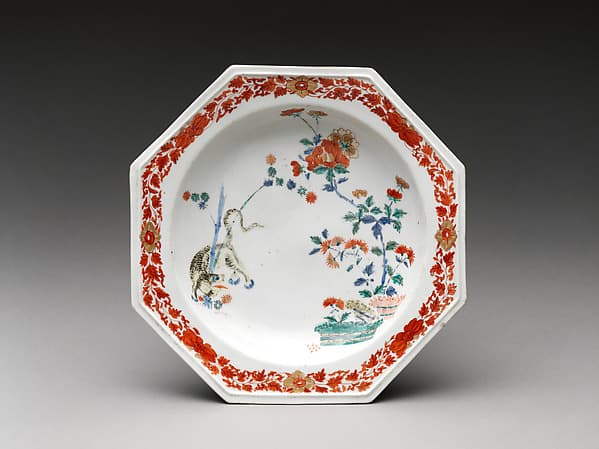 Plate with tiger and bamboo, by Chelsea Porcelain Manufactory