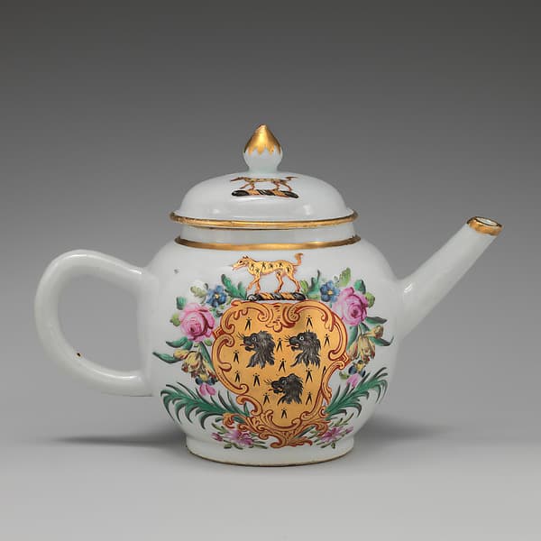 Teapot with arms of the Hayes family (part of a service), by James Giles