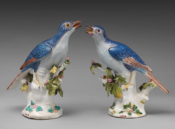 Pair of daws, by Chelsea Porcelain Manufactory